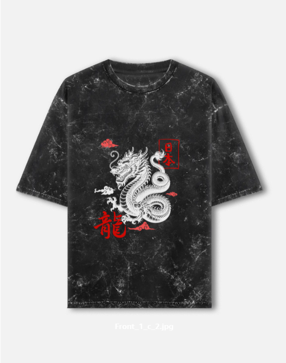 Dragon Acid Washed Oversized Tee