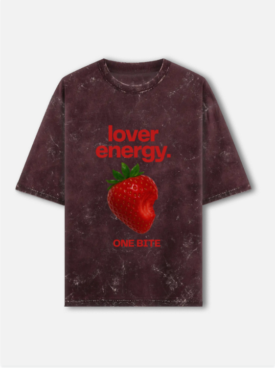 One Bite Acid Washed Oversized Tee