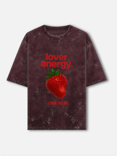 One Bite Acid Washed Oversized Tee
