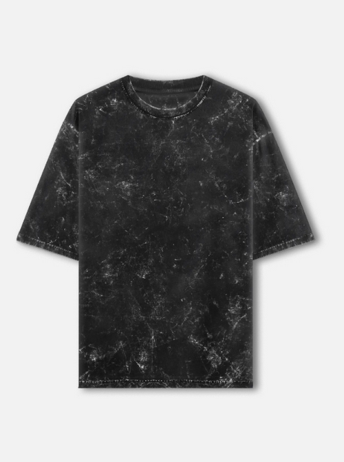 black Acid Washed Oversized Tee
